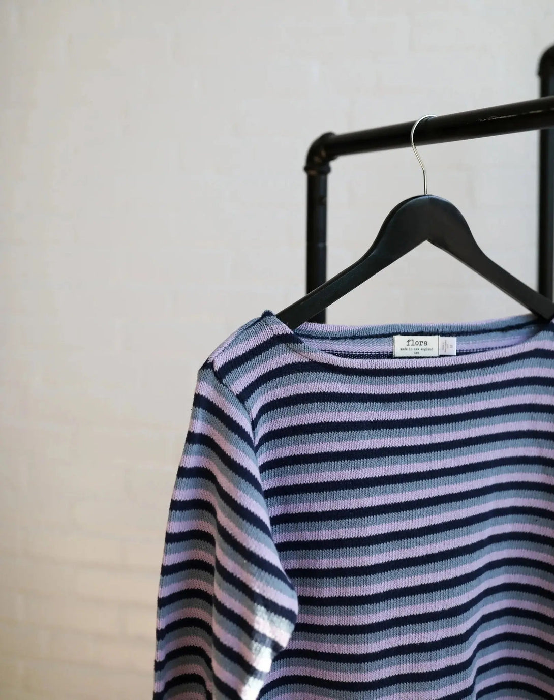 Flora Pearl Stripe Boatneck - Merrow Knits - USA made Knit Products
