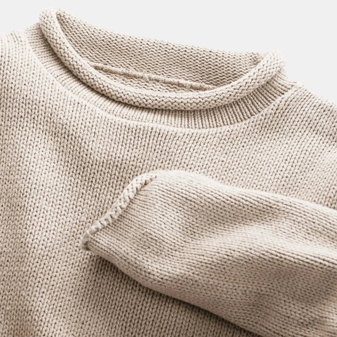 Wellfleet Roll Neck Sweater - Merrow Knits - USA made Knit Products