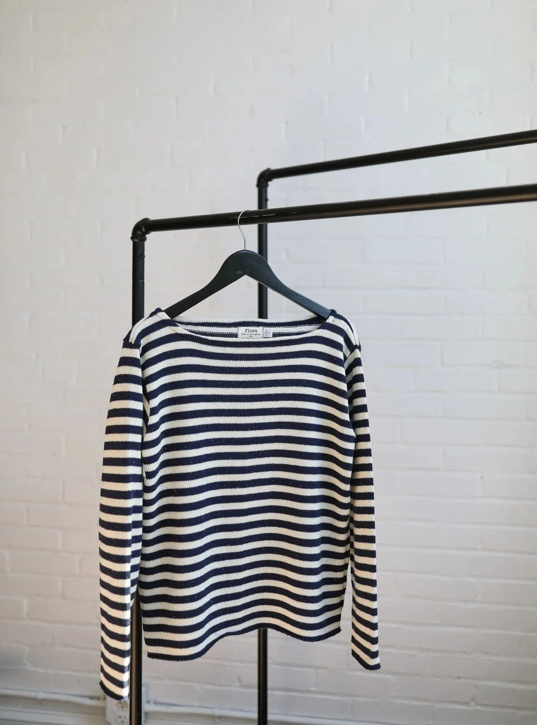 Flora Pearl Stripe Boatneck - Merrow Knits - USA made Knit Products