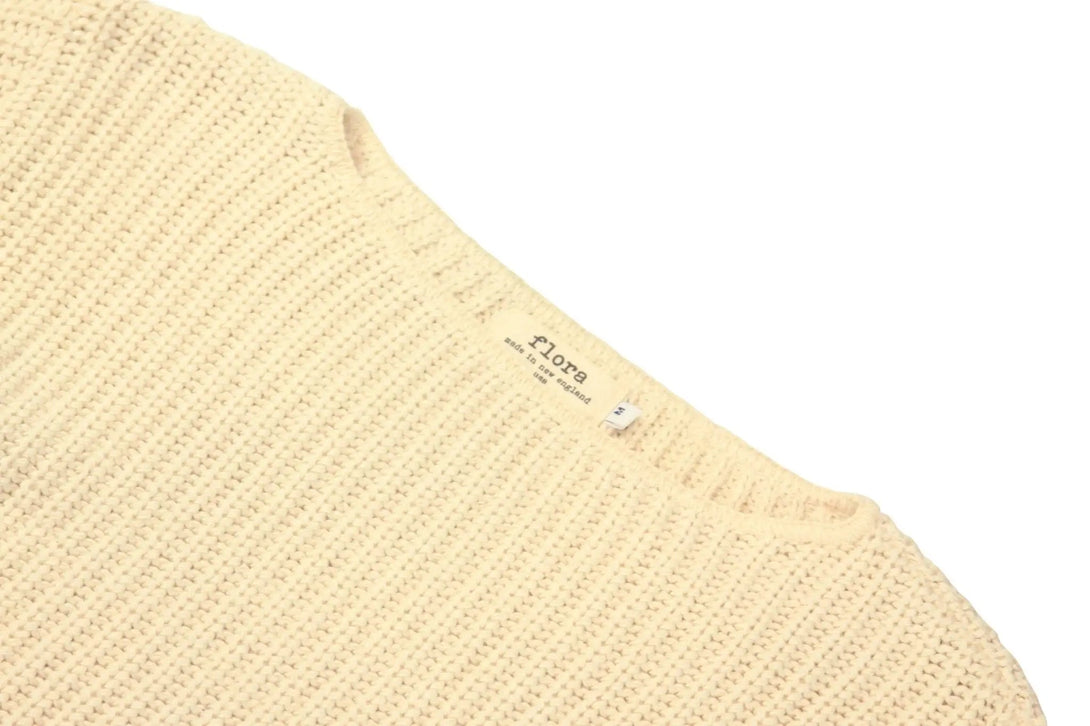 Flora Shaker Boat Neck Pullover - Merrow Knits - USA made Knit Products