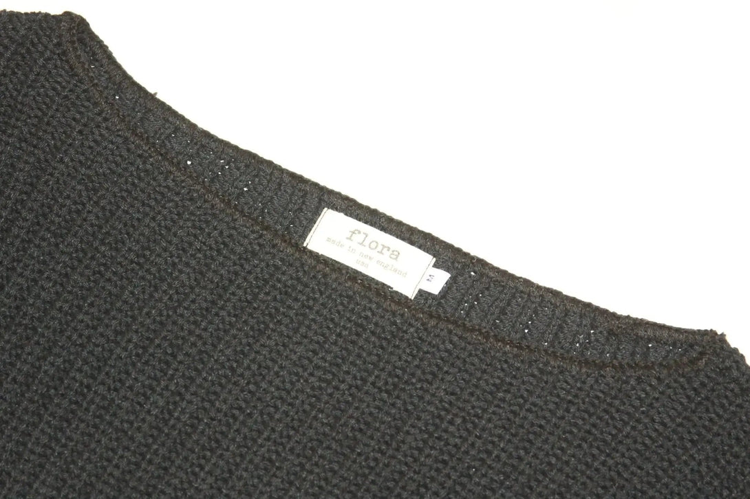 Flora Shaker Boat Neck Pullover - Merrow Knits - USA made Knit Products