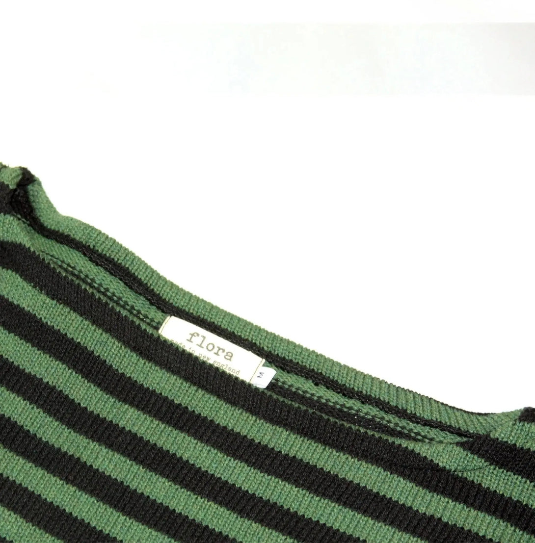 Flora Striped Boatneck Pullover - Merrow Knits - USA made Knit Products