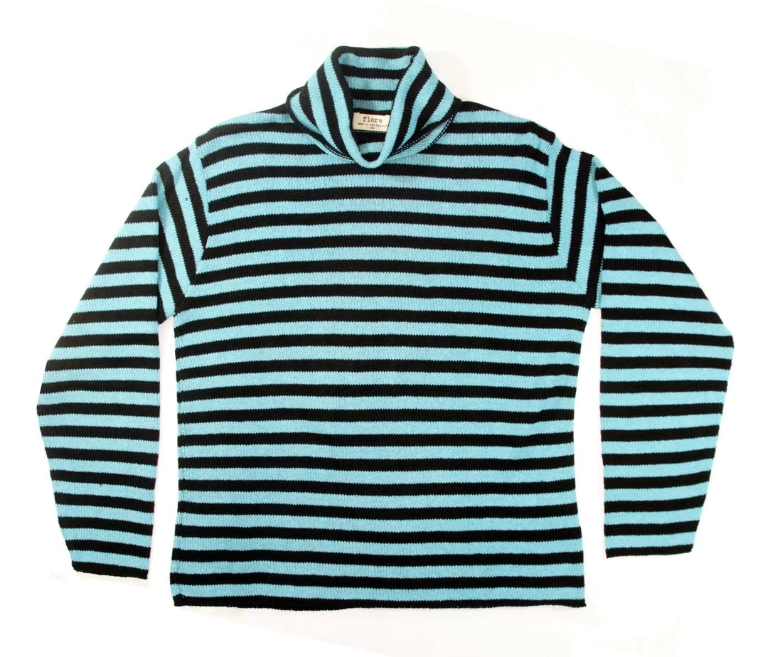 Flora Striped Turtleneck Pullover - Merrow Knits - USA made Knit Products