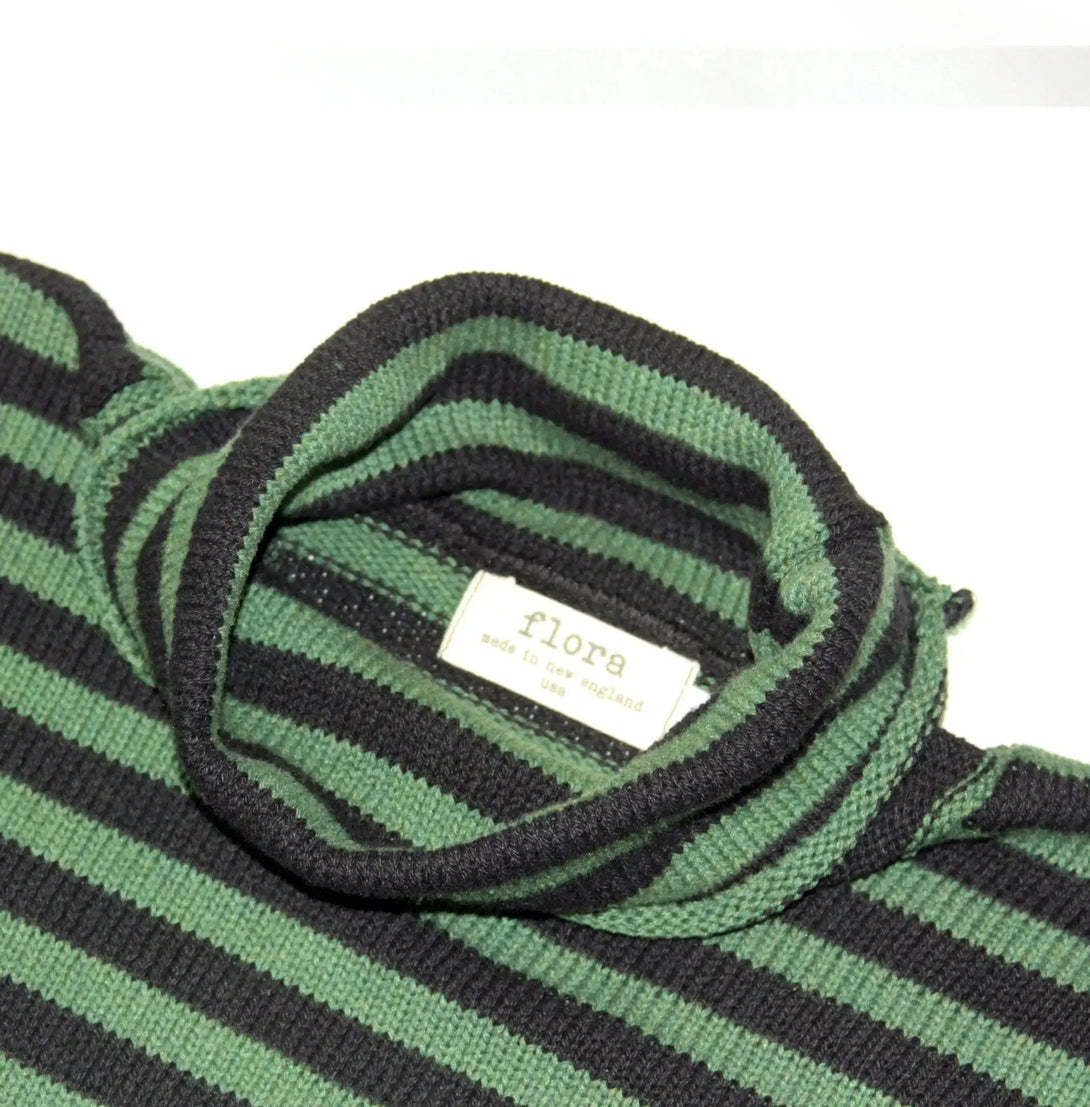 Flora Striped Turtleneck Pullover - Merrow Knits - USA made Knit Products