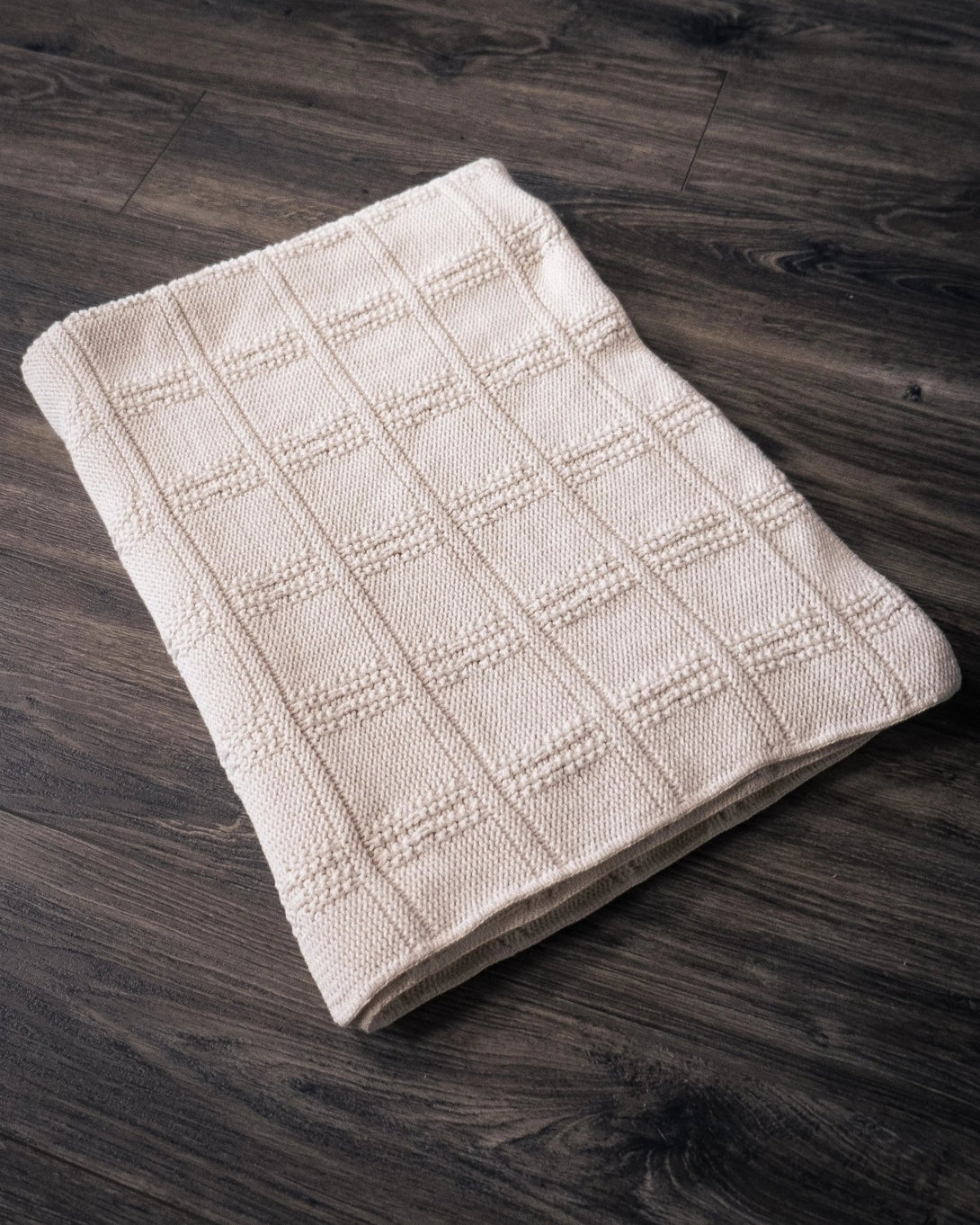 FRKM Box Pattern Blanket/Throw - Merrow Knits - USA made Knit Products