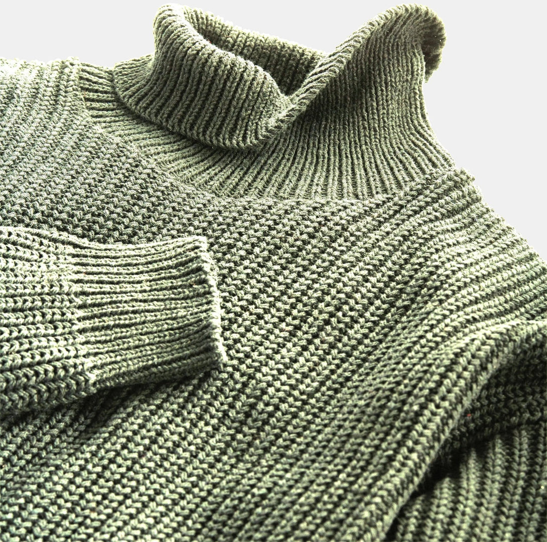 Newport Classic Turtleneck Pullover - Merrow Knits - USA made Knit Products